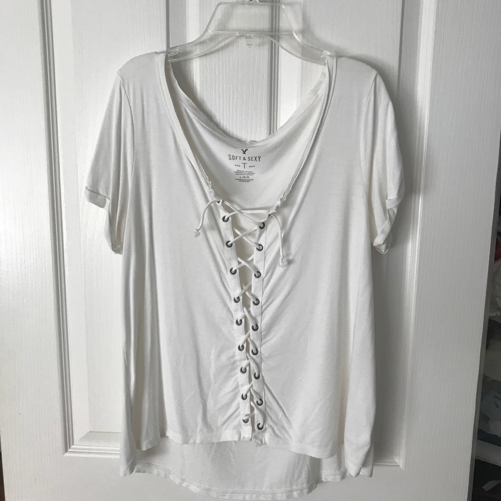 AEO lace up tee